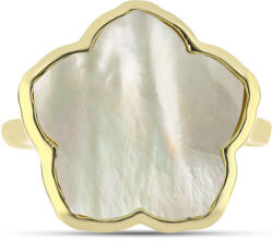  Arannyal Bevont Ezüst Gyűrű Gyöngyházzal, Y62678/57