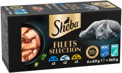 Sheba 6x60g Sheba finom filék étrend-kiegészítő eledel macskáknak 3 változattal