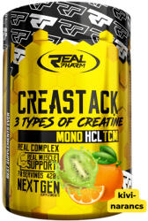 REAL PHARM Crea Stack kreatin mátrix italpor - kiwi-narancs íz - 420g