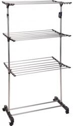 HomeandMode Gurulós fém 3 szintes ruhaszárító, 165 x 80 x 57 cm (HM-00946) Ruhaszárító