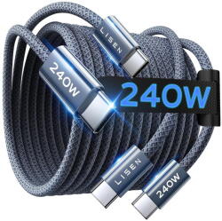Lisen Cablu USB-C, Super Fast Charge, 240W, 2m (set 2) - Lisen (YL0123070023) - Navy Blue (KF2349670) - pcone