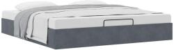 vidaXL Ottomán ágykeret matrac nélkül sötétszürke 160x200 cm bársony (3310974) (3310974)