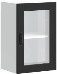 vidaXL konyhai fali szekrény üvegajtóval "Porto" Fekete színű (854008) (854008)