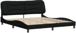 vidaXL fekete szövet ágykeret fejtámlával 180 x 200 cm (3207788) (3207788)