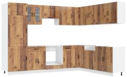 vidaXL 14 darabos konyhaszekrény készlet Régi fából készült műfa (3314979) (3314979)