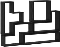 vidaXL Fal Cube polcokkal Falra szerelhető Egyéb tárolóval Musta tammi 96 x 12 x 64 cm Faanyag (879641) (879641)