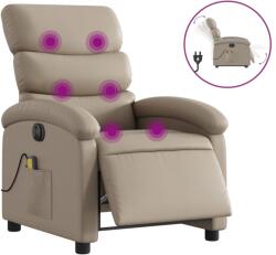 vidaXL kávészínű műbőr elektromos dönthető masszázsfotel (3204039) (3204039)