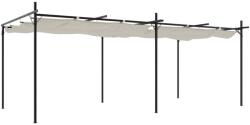 vidaXL krémszínű pergola behúzható tetővel 589 x 292 x 230 cm (360120) (360120)