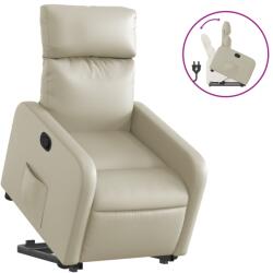 vidaXL krémszínű műbőr felállást segítő dönthető fotel (3206750) (3206750)