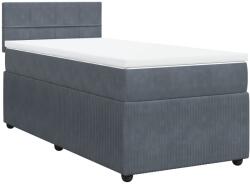 vidaXL sötétszürke bársony rugós ágy matraccal 100 x 200 cm (3287663) (3287663)