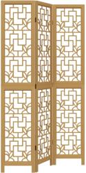 vidaXL 3 paneles barna tömör császárfa térelválasztó (358863) (358863)