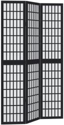 vidaXL 3 paneles fekete tömör császárfa térelválasztó (358767) (358767)