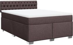 vidaXL sötétbarna szövet rugós ágy matraccal 140 x 190 cm (3285893) (3285893)