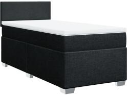 vidaXL fekete szövet rugós ágy matraccal 90x190 cm (3285738) (3285738)