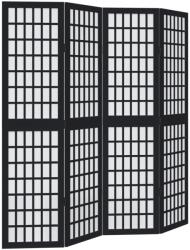 vidaXL 4 paneles fekete tömör császárfa térelválasztó (358769) (358769)