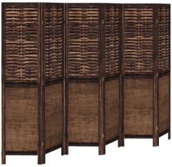 vidaXL 6 paneles sötétbarna tömör császárfa térelválasztó (358713) (358713)
