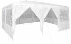 vidaXL Parti Sátor 10 Oldalfallal Fehér 6x4 m PE (42003433) (42003433)