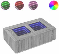 vidaXL sonoma végtelen hatású LED-es dohányzóasztal 116 x 69 x 40 cm (3284061) (3284061)