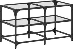 vidaXL acél dohányzóasztal átlátszó üveglappal 78, 5 x 40 x 45 cm (846010) (846010)