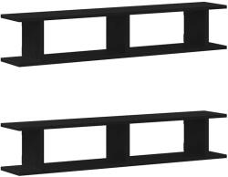 vidaXL 2 db fekete tölgy szerelt fa fali polcok 105x18x20 cm (862062) (862062)
