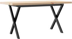 vidaXL tömör fenyőfa és öntöttvas X-vázú dohányzóasztal 100x50x45, 5 cm (3282754) (3282754)