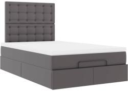 vidaXL Ottomán ágykeret matraccal Szürke 120x200cm műbőrrel (3312999) (3312999)