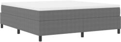 vidaXL Boxspring Ágy Világosszürke Szuper King Bordás Szövet (3337422) (3337422)