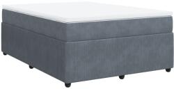 vidaXL sötétszürke bársony rugós ágy matraccal 140x190 cm (3285639) (3285639)