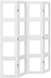 vidaXL 4 paneles fehér tömör császárfa térelválasztó (358690) (358690)