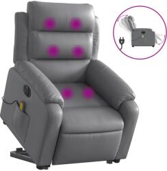 vidaXL elektromos szürke műbőr felállást segítő dönthető masszázsfotel (3205066) (3205066)