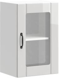 vidaXL Konyhai fali szekrény üvegajtóval Lucca magasfényű fehér (853769) (853769)