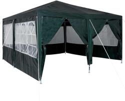 vidaXL 8 Fős Party Sátor Zöld, 4x4 m PE (42003428) (42003428)