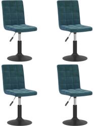 vidaXL 4 db kék bársony forgó étkezőszék (3089293) (3089293)