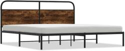 vidaXL füstös tölgy színű fém ágykeret matrac nélkül 183 x 213 cm (3318631) (3318631)