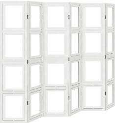 vidaXL 6 paneles fehér tömör császárfa térelválasztó (358698) (358698)