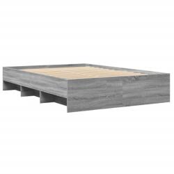 vidaXL sonoma tölgyszínű szerelt fa ágykeret 120 x 190 cm (3295700) (3295700)