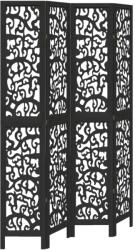 vidaXL 4 paneles fekete tömör császárfa térelválasztó (358756) (358756)