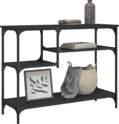 vidaXL fekete tálalóasztal polcokkal 100 x 35 x 75 cm (837782) (837782)