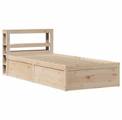 vidaXL tömör fenyőfa ágykeret fejtámlával 90 x 190 cm (3306363) (3306363)