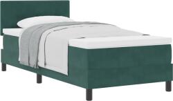 vidaXL Boxspring Ágy Matrac Sötét Zöld Egyszemélyes Bársonyos (3339143) (3339143)