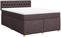 vidaXL sötétbarna szövet rugós ágy matraccal 140 x 200 cm (3286713) (3286713)