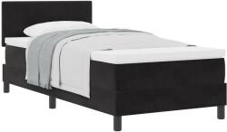vidaXL Boxspring Ágy Matrac Melengető Fekete 100x200 cm Bársony (3339154) (3339154)