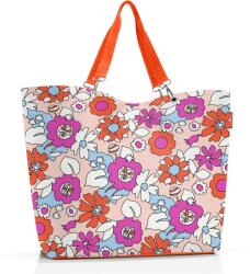 Reisenthel SHOPPER XL narancs-pink virág mintás, nagy táska ZU3078