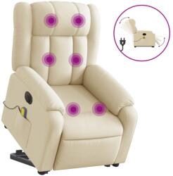 vidaXL krémszínű szövet dönthető elektromos álló masszázsfotel (3205361) (3205361)