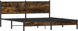 vidaXL füstös tölgy színű fém ágykeret matrac nélkül 183 x 213 cm (3301378) (3301378)
