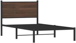 vidaXL barna tölgy színű fém ágykeret fejtámlával 107 x 203 cm (4007761) (4007761)