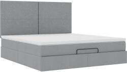 vidaXL Ottomán ágykeret matraccal világosszürke 180x200cm szövet (3313092) (3313092)
