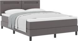 vidaXL Box Spring ágy matrac szürke 160x200 cm műbőr (3339058) (3339058)