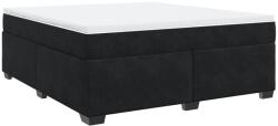 vidaXL fekete bársony rugós ágy matraccal 180x200 cm (3285301) (3285301)