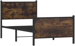 vidaXL füstös tölgy színű fém ágykeret fej- és lábtámlával 80x200 cm (4007676) (4007676)